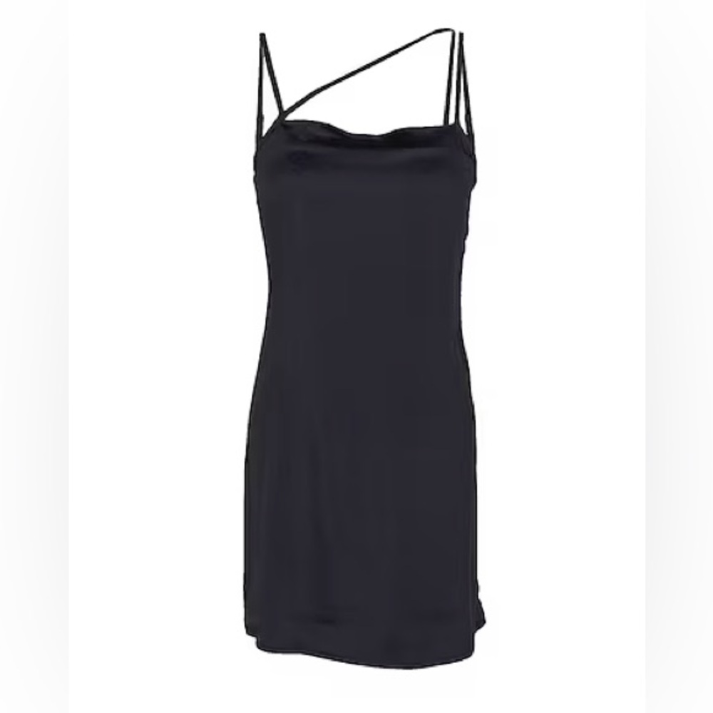 NWT “8 BY YOOX” black mini slip dress
